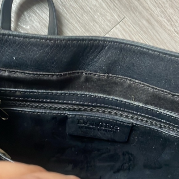 DANIER BLACK LEATHER CROSSBODY BAG SHOULDER WOMEN VINTAGE BAG - Picture 10 of 12